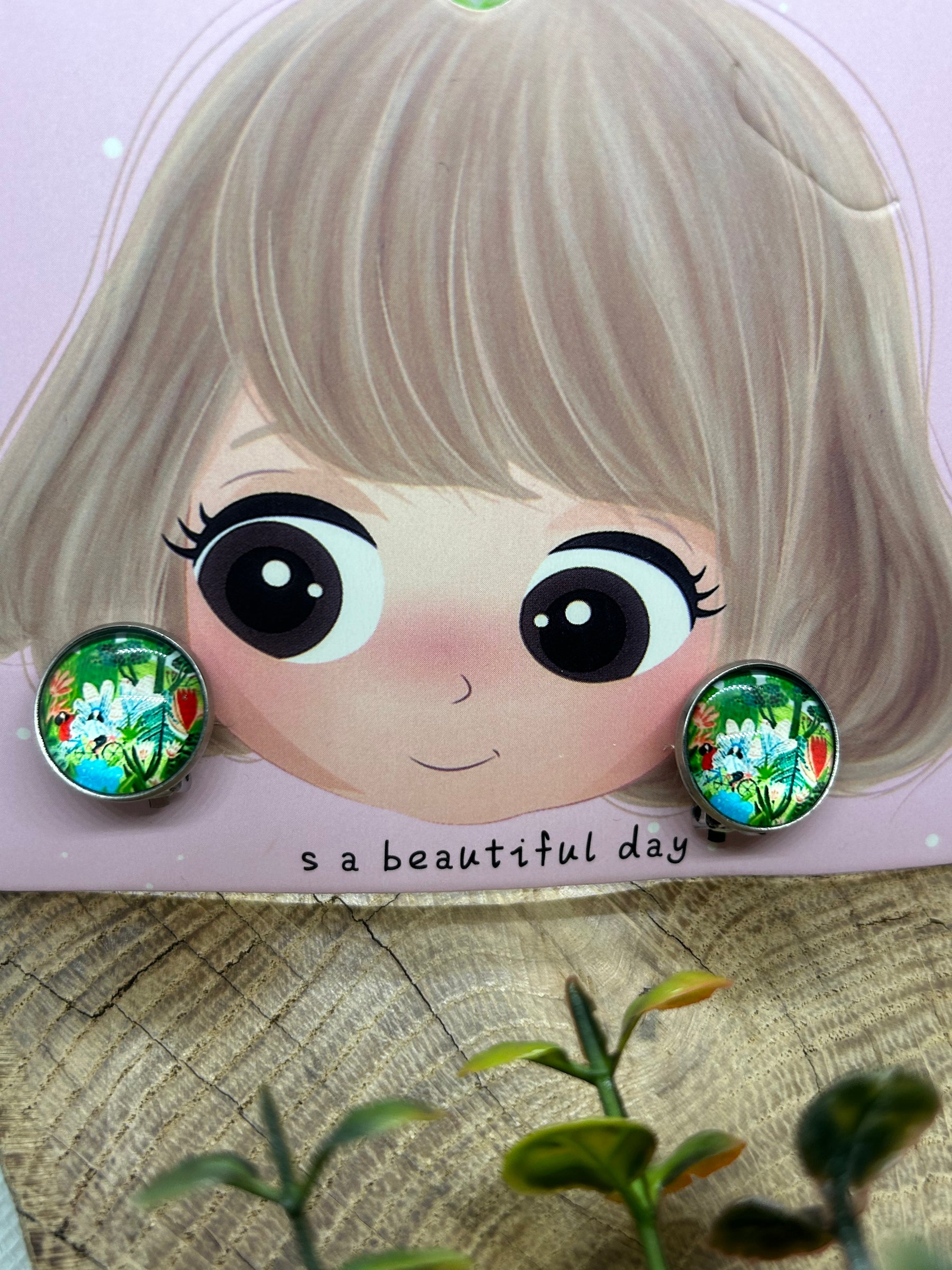 Boucles clips fleurs