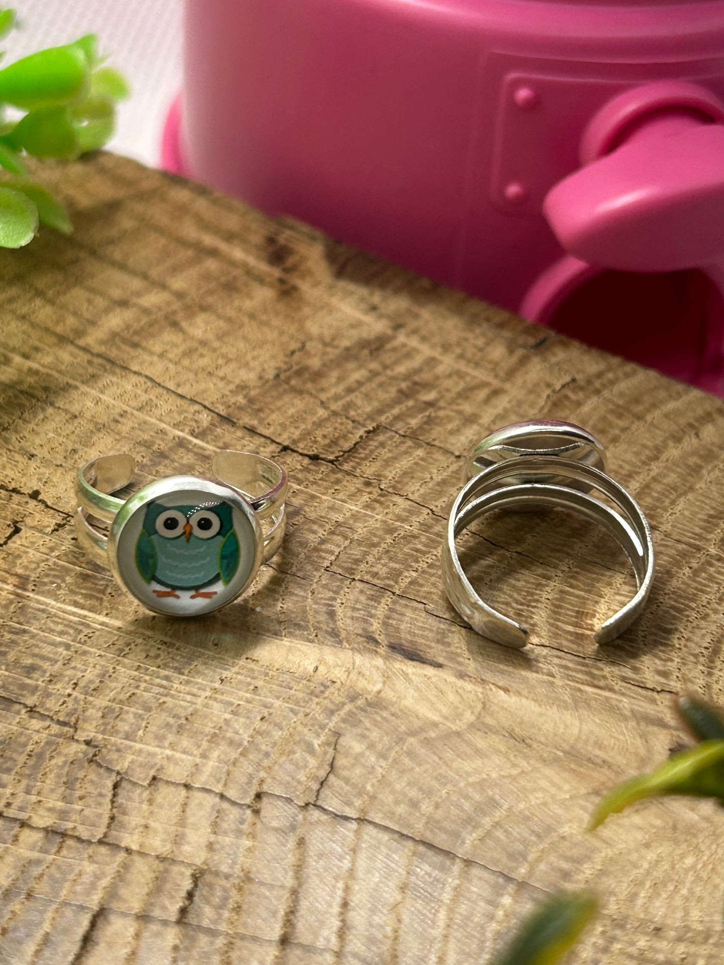 Bague chouette verte